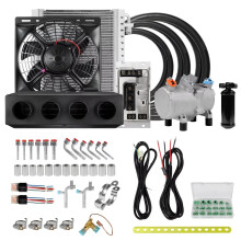 12V Under Dash AC Retrofit Kit with Electric Compressor for Classic Cars