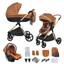 Luxury 4-in-1 Foldable Baby Stroller & Bed - High Landscape Multi-Function Toddler Cart for Newborns
