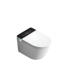 Rimless Wall-Mounted Smart Toilet with Water Tank - Sleek White Ceramic Design
