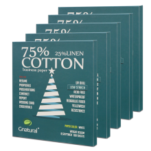 Premium White Cotton-Linen Blend Paper - 85gsm, Letter Size, Waterproof, 500 Sheets