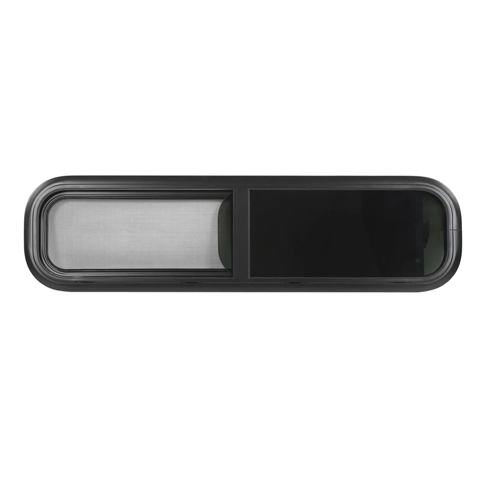 Uv-Resistant Horizontal Sliding Rv Window 35.4 X 11.8In With Removable Insect Nets - Black 7445004675695