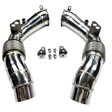 BMW F10 M5 High-Performance Catless Downpipe - Polished 304 Stainless Steel Exhaust Upgrade