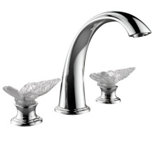 Elegant Gold and Chrome Bathroom Faucet with Classic Crystal Handle for Washbasin Sink