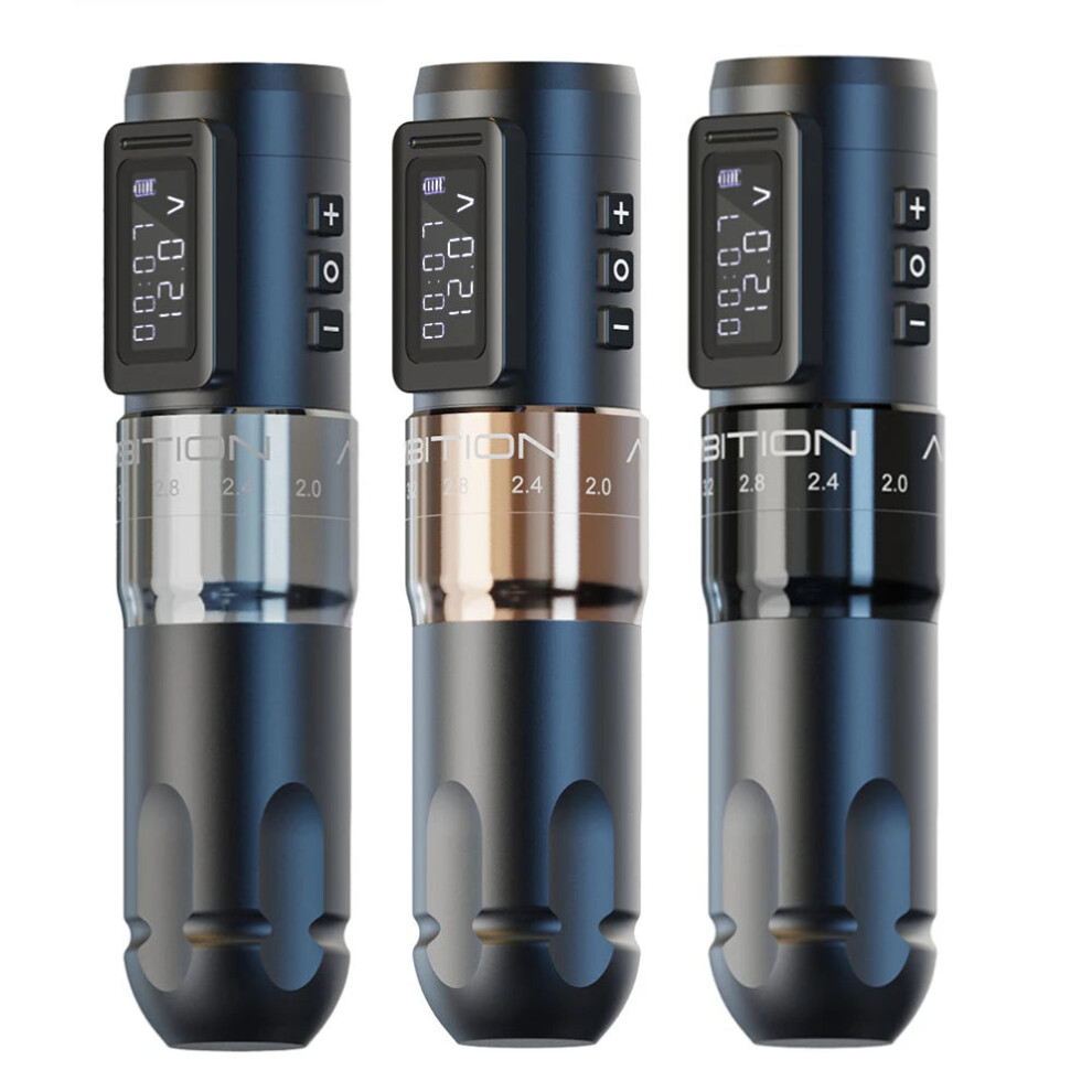 Ambition Mars Wireless Tattoo Machine Pen - Rechargeable Battery & Adjustable Stroke For Lining, Shading, & Coloring 313031896895