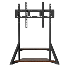 Heavy Duty Floor TV Stand with Adjustable Height and Wooden Shelves for 65-100 LCD/LED TVs, Max VESA 800x600
