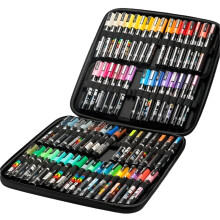 Vibrant Uni Posca Paint Marker Set with Original Zipper Carry Case - Water-Based Acrylic Pens, 47-60 Colors Gift Set for Artists