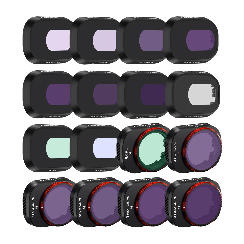 Freewell 16-Pack Mega Filter Set: Nd, Nd/Pl, Cpl, Uv, Snow Mist 1/4 & Pollution Filters For Mini 4 Pro Light 313109645691
