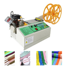Versatile Automatic Cloth Tape Cutting Machine - Hot & Cold Cutting for Magic Sticker, Tube, Zipper, Elastic Ribbon