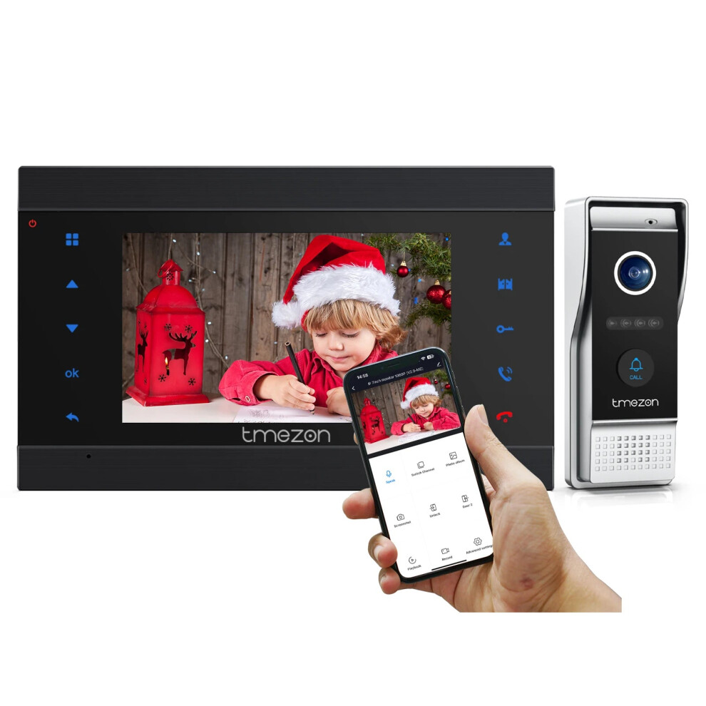 7-Inch 1080P Wireless Wifi Smart Ip Video Doorbell With Tuya App Integration - Tmezon Home Intercom System 744759598172