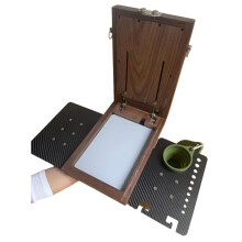 Premium Wooden Handcrafted Art Box for Acrylic & Watercolor Painting - Complete with Pigment Palette & Outdoor Tools