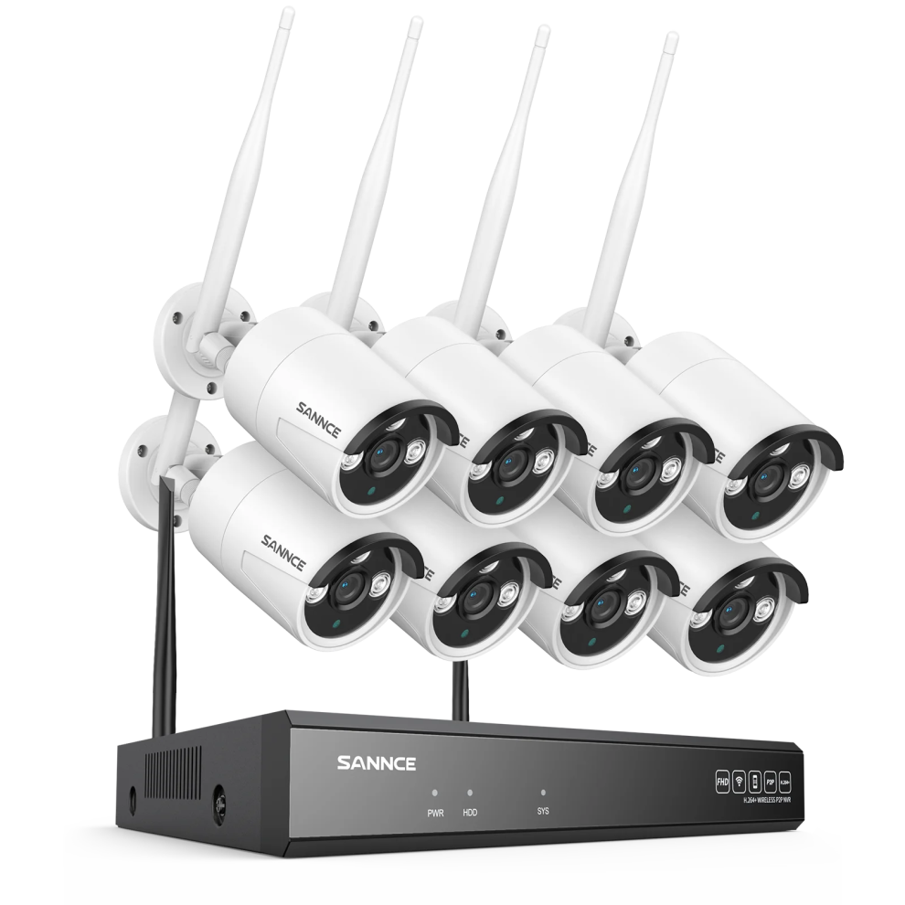 5Mp Wireless Nvr Cctv System With Audio & Night Vision - Sannce 8Ch Home Security Surveillance Kit 313043067023