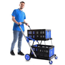 Compact Aluminum Folding Hand Truck - Portable Cart for Home, Office, Travel, and Supermarket Use