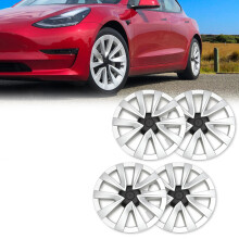 Tesla Model 3 2021-2024 Full Coverage 18 Blade Wheel Cover Caps - Set of 4 Hubcap Replacement Accessories