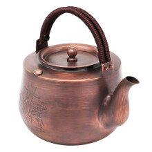 Handcrafted 2L Pure Copper Teapot - Thickened Retro Boiling Kettle with Tea Infuser for Healthy Brewing