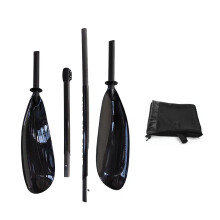 3K Glossy Carbon Fiber 4-Section Kayak Paddle with Double Blades & Spoon Shape for Inflatable Stand-Up Paddle Surfing