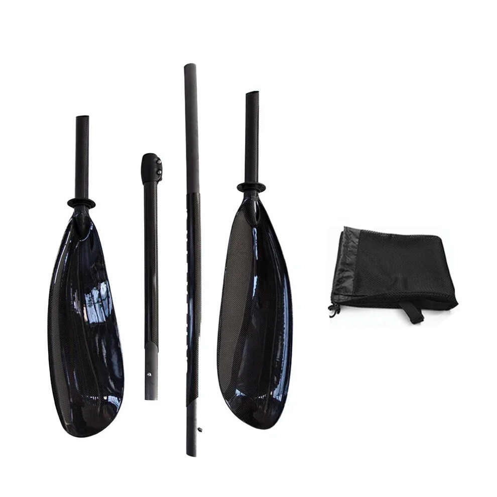 3K Glossy Carbon Fiber 4-Section Kayak Paddle With Double Blades & Spoon Shape For Inflatable Stand-Up Paddle Surfing 711181788877