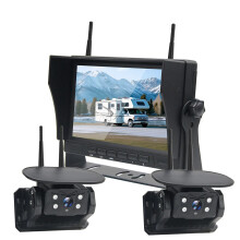 HD 1080p Wireless Backup Camera with Strong Magnetic Mount & Solar Power for Trailers - Long Battery Life & 7-Inch Recording Monitor