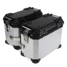 Durable 38L Aluminum Motorcycle Side Saddle Bags - Waterproof Storage Trunks for Secure Luggage