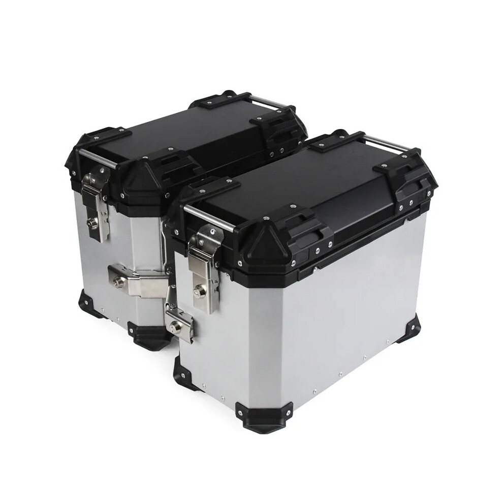 Durable 38L Aluminum Motorcycle Side Saddle Bags - Waterproof Storage Trunks For Secure Luggage 705353293634