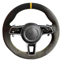 Premium Alcantara Steering Wheel Cover for Porsche Macan/Cayenne/718 (2015-2016) - Luxurious Car Decoration & Warmth