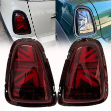 Dynamic LED Tail Lights Set for BMW Mini Cooper R56/R57/R58/R59 (2007-2013) - Rear Moving Amber Turn Signal, Brake & Reverse Lights