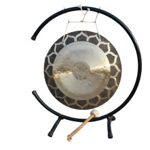 Bronze Lotus Wind Gong 12-28 with C-Type Stand & Free Wood Mallet - Arborea Sound Healing Percussion Tool for Sound Baths