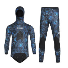 Kroea 5mm Camouflage Hooded Wetsuit - 2-Piece Open Cell Spearfishing, Snorkeling & Diving Suit