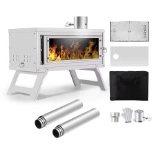 Compact Portable Folding Wood Stove for Outdoor Camping and Tent Heating