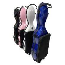 Premium 4/4 Violin Hard Case with Music Bag, Wheels, and Double Shoulder Backpack Straps