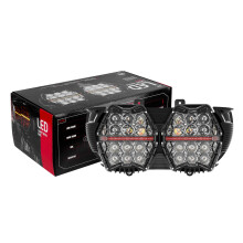 Amber DRL LED Headlight for Harley Touring Road Glide FLTRX (2015-2024) - 12V Hi-Lo Beam Daytime Running Front Lamp