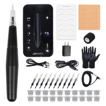 Professional PMU Tattoo Kit: Black Shiny Machine for Foggy Eyebrow & Line Art