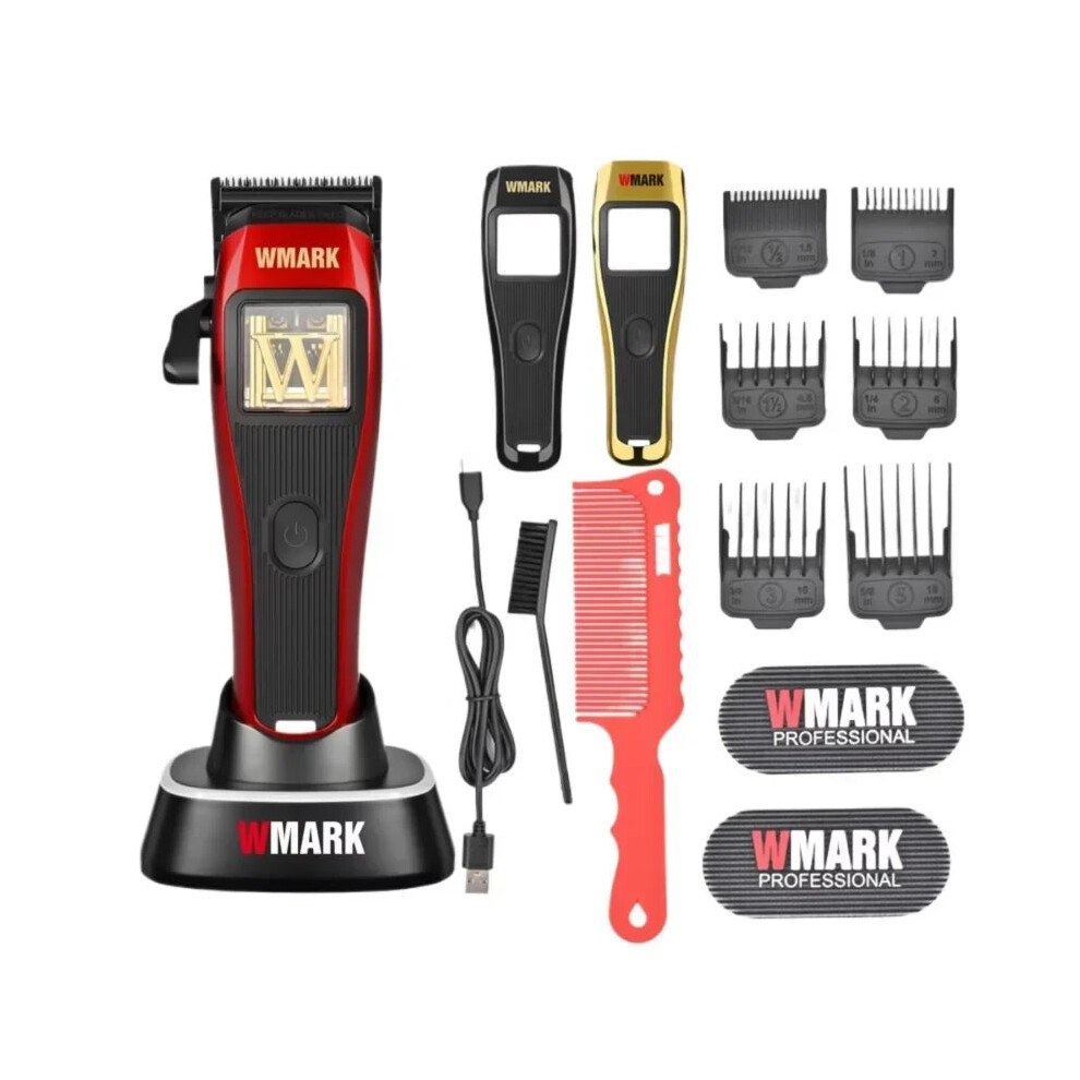 Wmark X1 High-Speed Professional Hair Clippers with Microchipped Magnetic Motor, 10,000 RPM, 9V Power, and Charging Stand