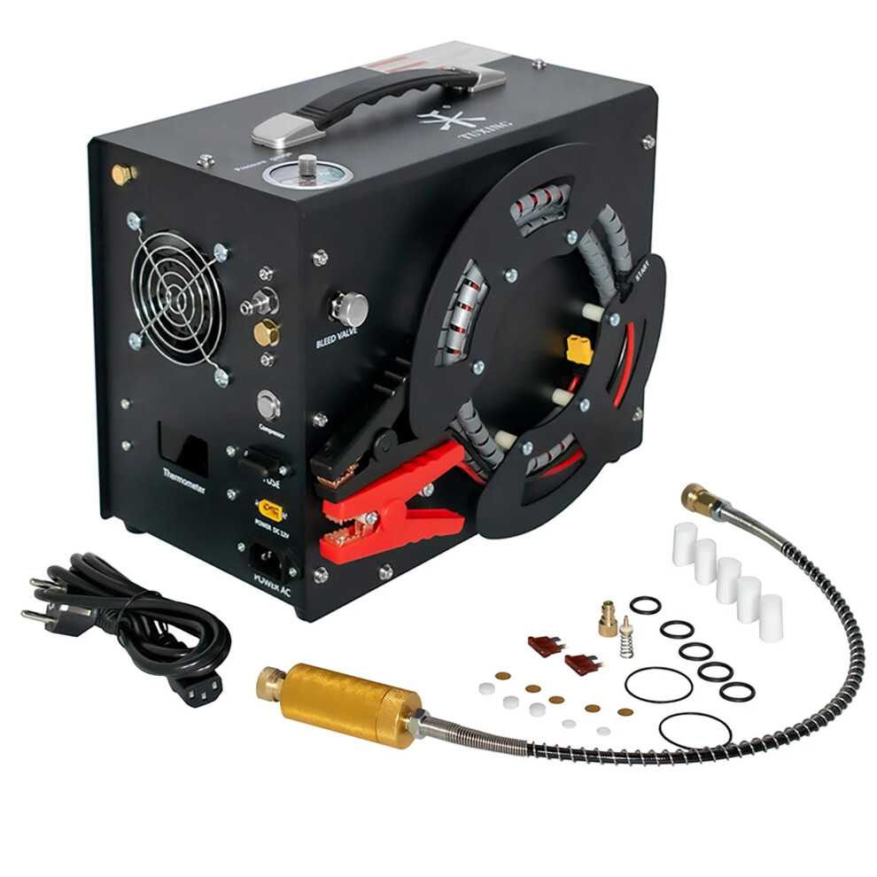 Tuxing 300Bar 12V Pcp Compressor - 4500Psi High-Pressure Air Compressor With Wire Spool, 12V Adapter, And Auto-Stop Feature - Model Txes062 313026663662