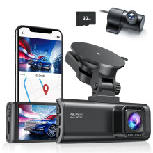 Redtiger F7NP 4K Dash Camera with 3.18 IPS Screen, Mini Car DVR, 24-Hour Parking Mode, Built-in WiFi & GPS