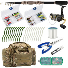Ultimate Telescopic Fishing Rod & Reel Combo - 1.8m Rod, 4.9:1 Spinning Reel, 7+1BB, 14lb Max Drag, Complete Tackle Bag Kit