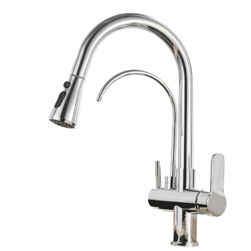 Antique Touch 3-in-1 Pull Down Kitchen Faucet with Sensor & Water Filter Purifier