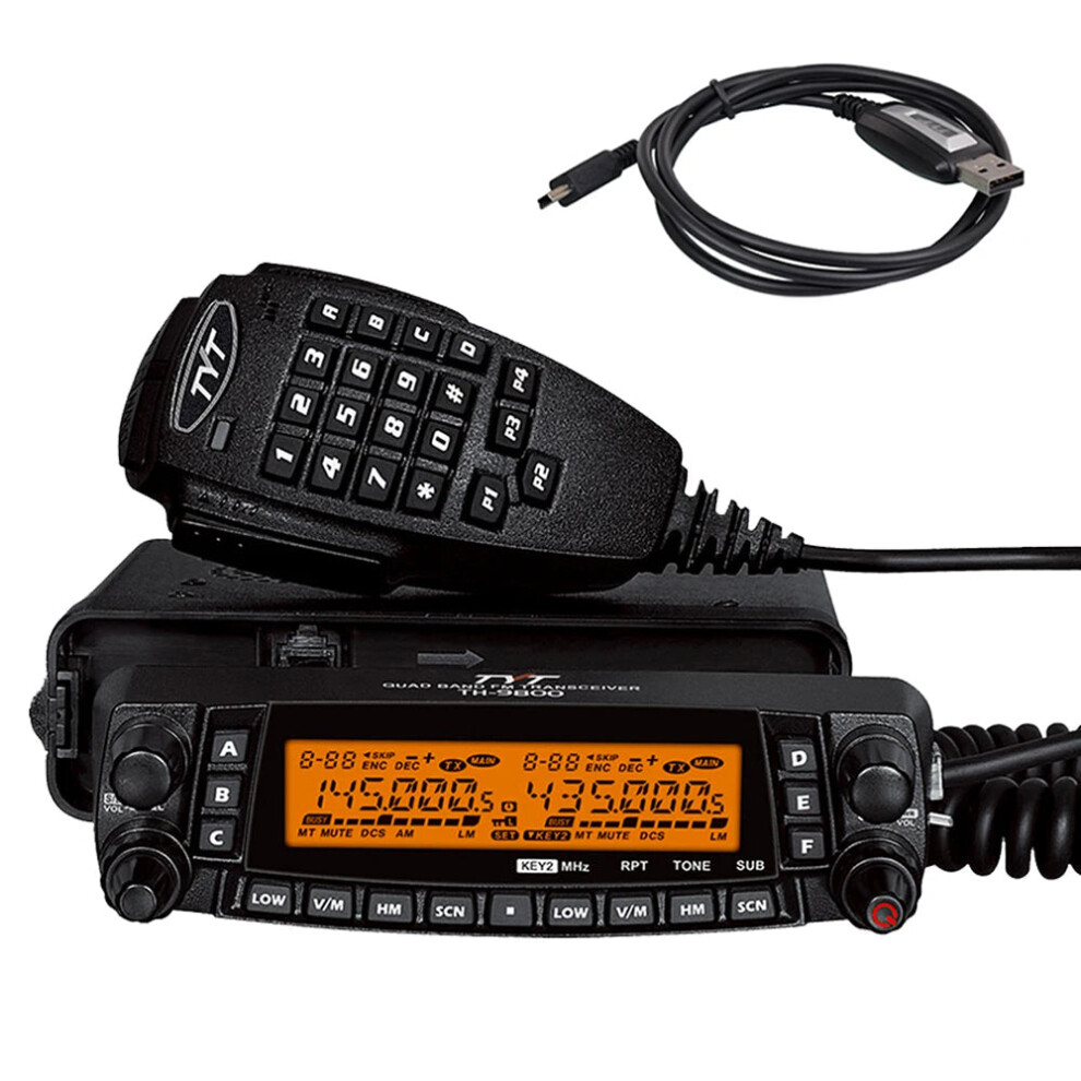 Tyt Th-9800 Plus Quad Band Mobile Radio With Accessories - 50W Walkie Talkie Transceiver For Car & Truck, Repeater & Scrambler Functionality 744759419538