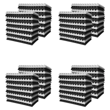 96-Piece Acoustic Foam Wedge Tiles - Studio Soundproofing Panels, 2.5x30x30cm Pyramid Design