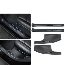 Tesla Model Y Door Sill Guards - 4pcs Carbon Fiber ABS Interior Protection Set