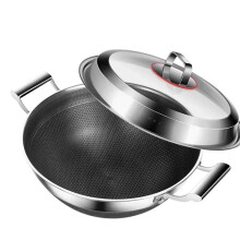 Premium 316 Stainless Steel Non-Stick Frying Pan & Deep Stew Pot Combo - Large, Flat Bottom, Double Ear Design for Household Cooking