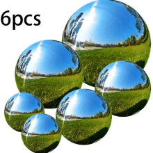6-Piece Set: Large Silver, Gold & Red Inflatable Floating Mirror Disco Balls for Weddings & Events