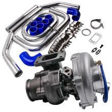 High-Performance T3/T4 Turbocharger Kit - 420HP Upgrade with 64mm Piping & Oil Cooling for 4-6 Cylinder Engines
