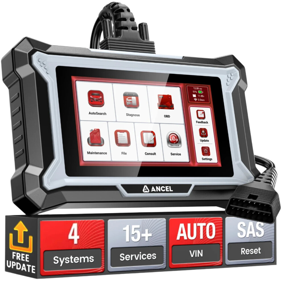 Ancel Ds200 Obd2 Automotive Scanner - Abs, Sas, Epb, Tpms, Oil Reset, Dpf Regen, Obd2 Car Diagnostic Tool With Lifetime Free Updates 7445008138196