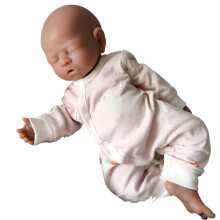 Realistic 42cm Brown Skin Full Body Soft Silicone Reborn Doll with Movable Head