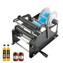 Efficient Zonesun ZS-50P Manual Labeling Machine with Handle - Metal Round Bottle Label Applicator and Packing Solution