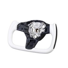 Premium Heated Leather Yoke Steering Wheel for Tesla Model 3 & Model Y 2023