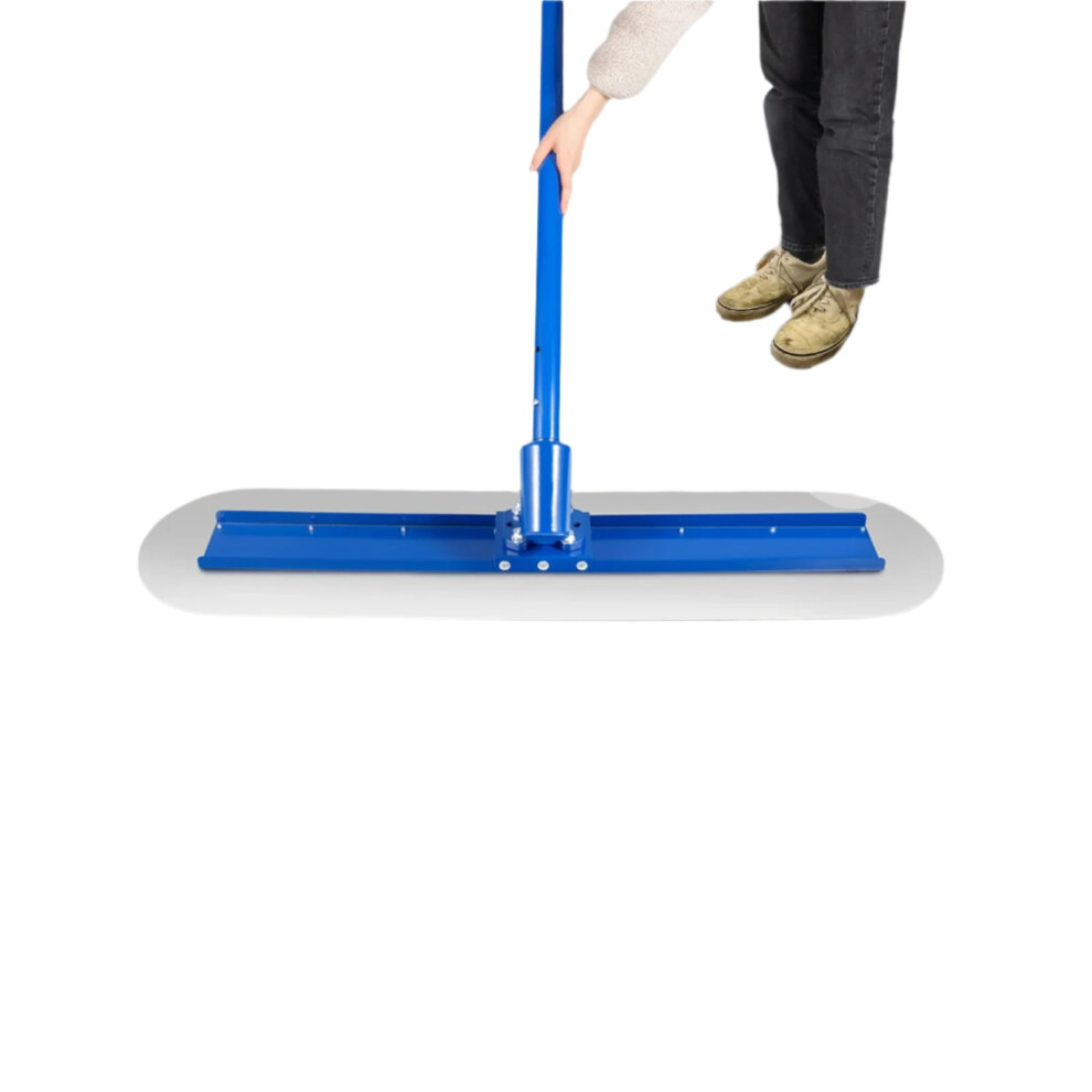 Round-End Stainless Steel Concrete Trowel - Cement Finishing & Surface Smoothing Tool With Float Handle 7445014295289