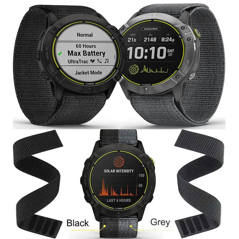 Versatile 26Mm Nylon Hook & Loop Strap For Garmin Enduro, Fenix, Tactix, And Forerunner Watches 7445031937957