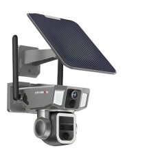 LS Vision 12MP 6K 10x Zoom Dual Screen Solar-Powered Outdoor Camera with 4G WiFi, Triple Lens, Dual PIR Detection, and Auto-Tracking CCTV