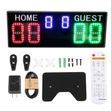 Portable 6-Digit LED Electronic Scoreboard with Multi-Function Digital Display and US Plug